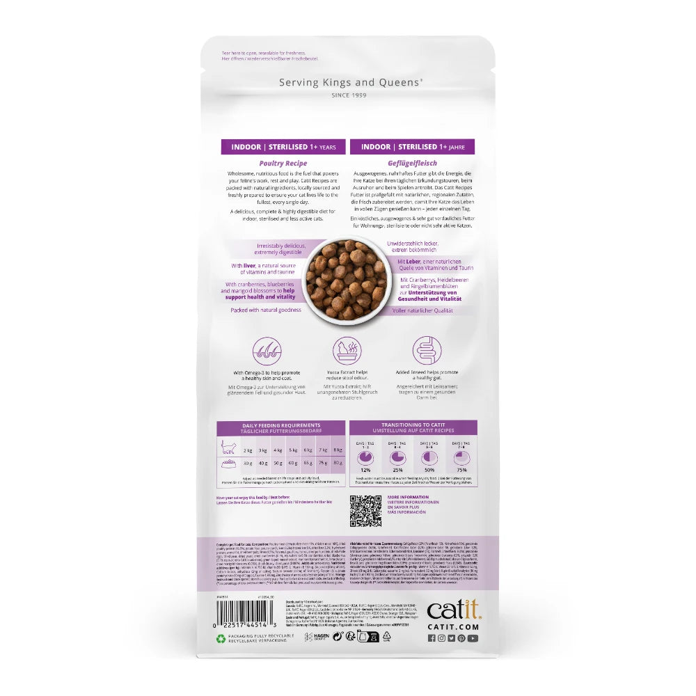 Pienso para gatos Catit Recipes - Receta de Aves para ESTERILIZADO