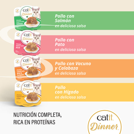 Tarrina de pollo de doble capa para gatos Catit Cuisine Dinner