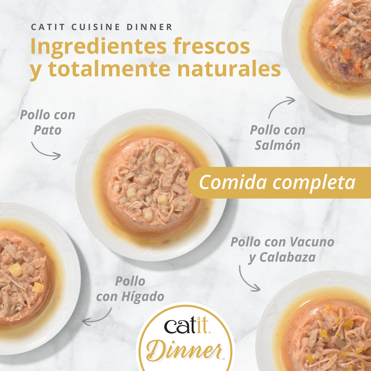 Tarrina de pollo de doble capa para gatos Catit Cuisine Dinner