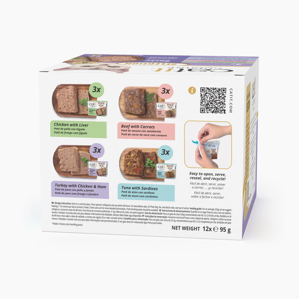 Catit Cuisine Selection Paté para Gatos - Pack Variado de 12