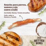 Twists envueltos en pollo para perros Zoë Better Bones Pack de 27