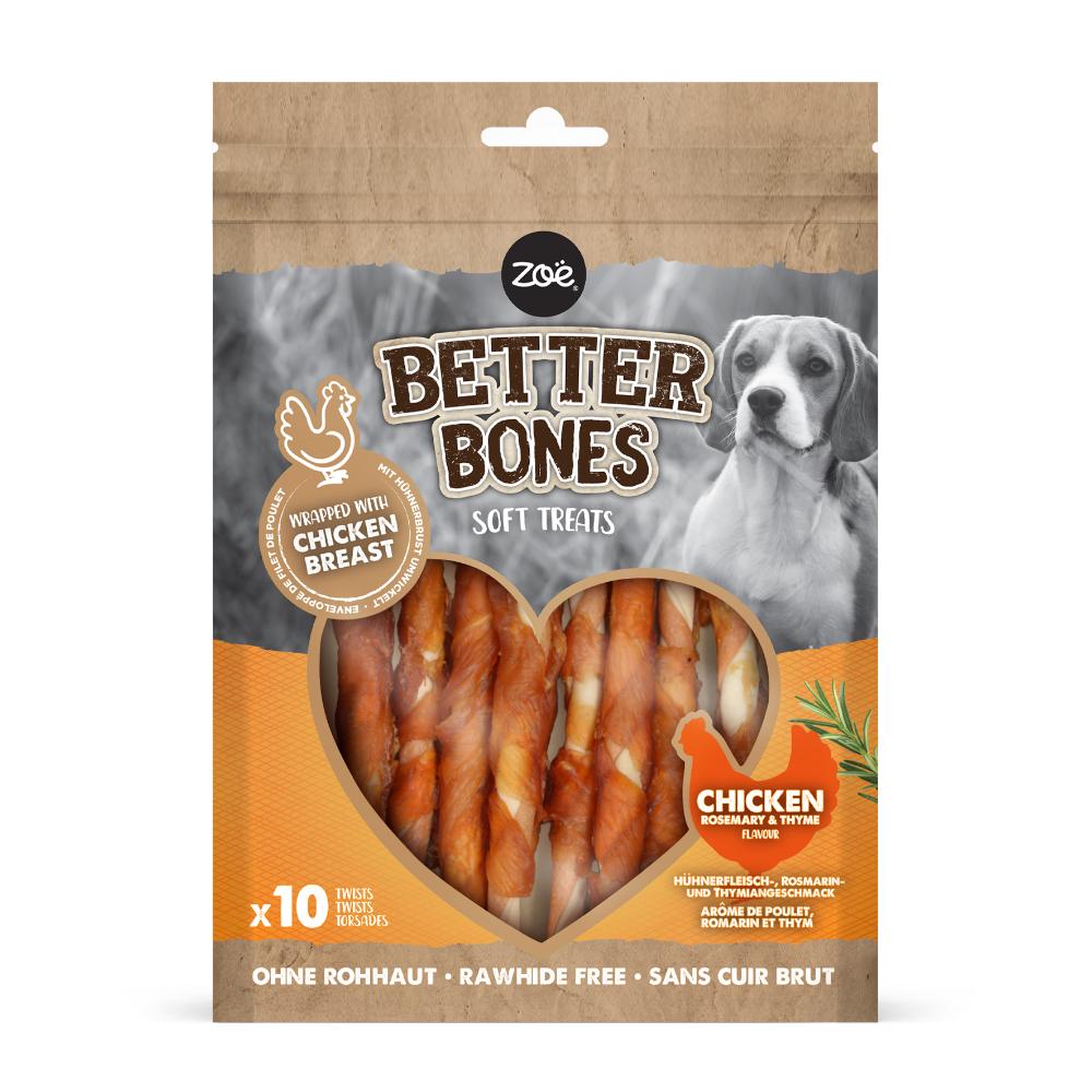 Twists envueltos en pollo para perros Zoë Better Bones