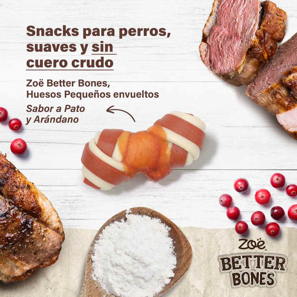 Huesitos suaves envueltos en pollo para perros Zoë Better Bones Pack de 9