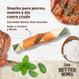 Rolls grandes envueltos en pollo para perros Zoë Better Bones Pack de 10