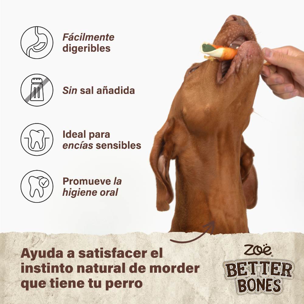 Rolls grandes envueltos en pollo para perros Zoë Better Bones Pack de 10