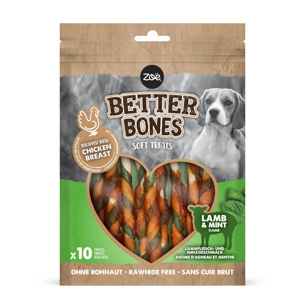 Twists envueltos en pollo para perros Zoë Better Bones