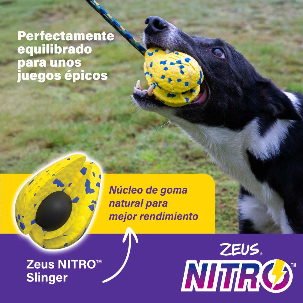 Zeus Nitro Pelota con Cuerda ligera y resistente con núcleo de goma