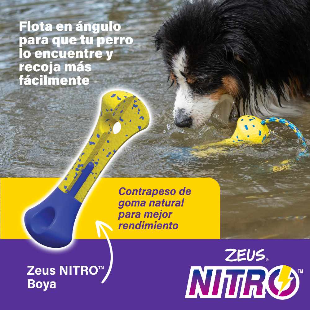 Zeus Nitro Boya con cuerda ligera y resistente con un extremo de goma