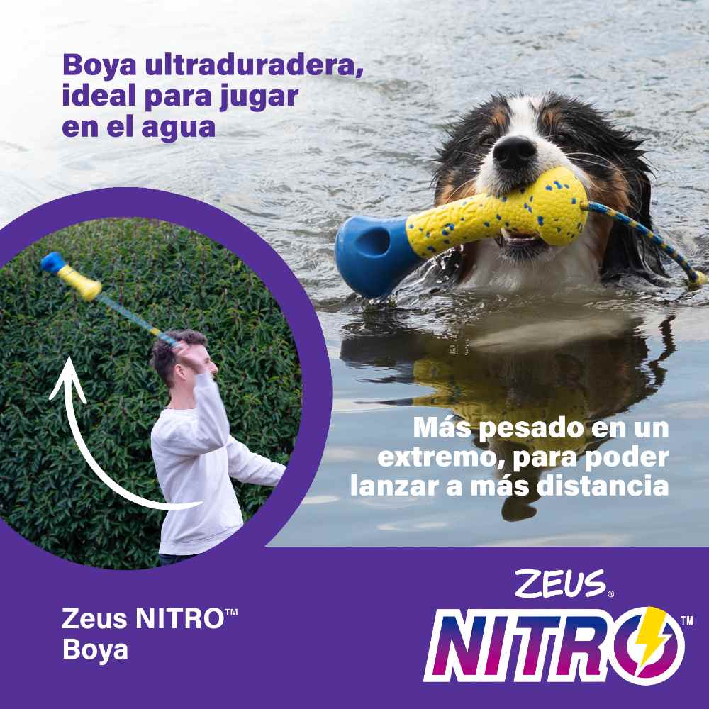 Zeus Nitro Boya con cuerda ligera y resistente con un extremo de goma