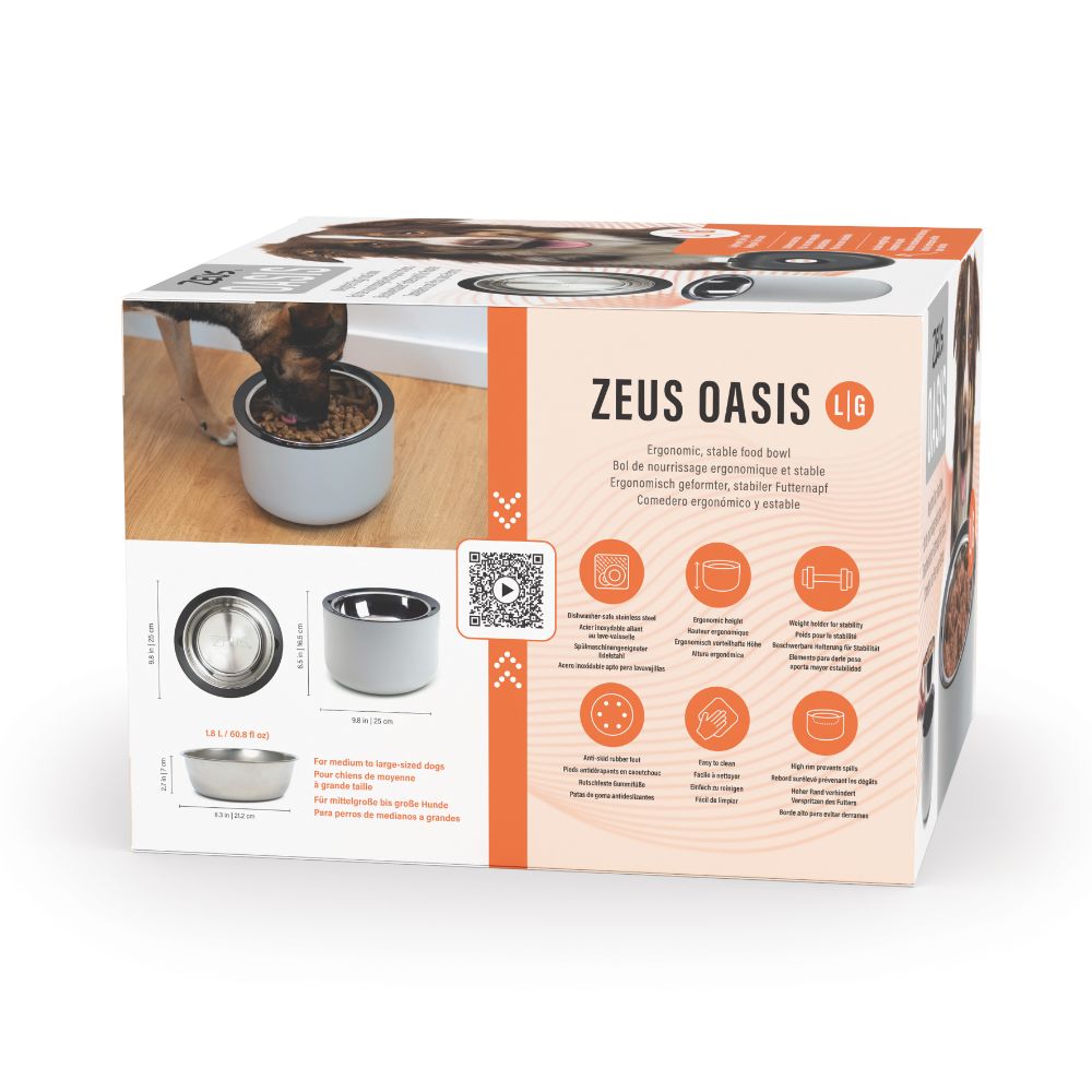 Comedero elevado con peso Zeus Oasis