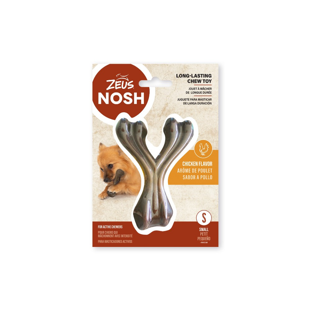 Hueso en forma de Y mordedor con aroma Zeus Nosh Strong