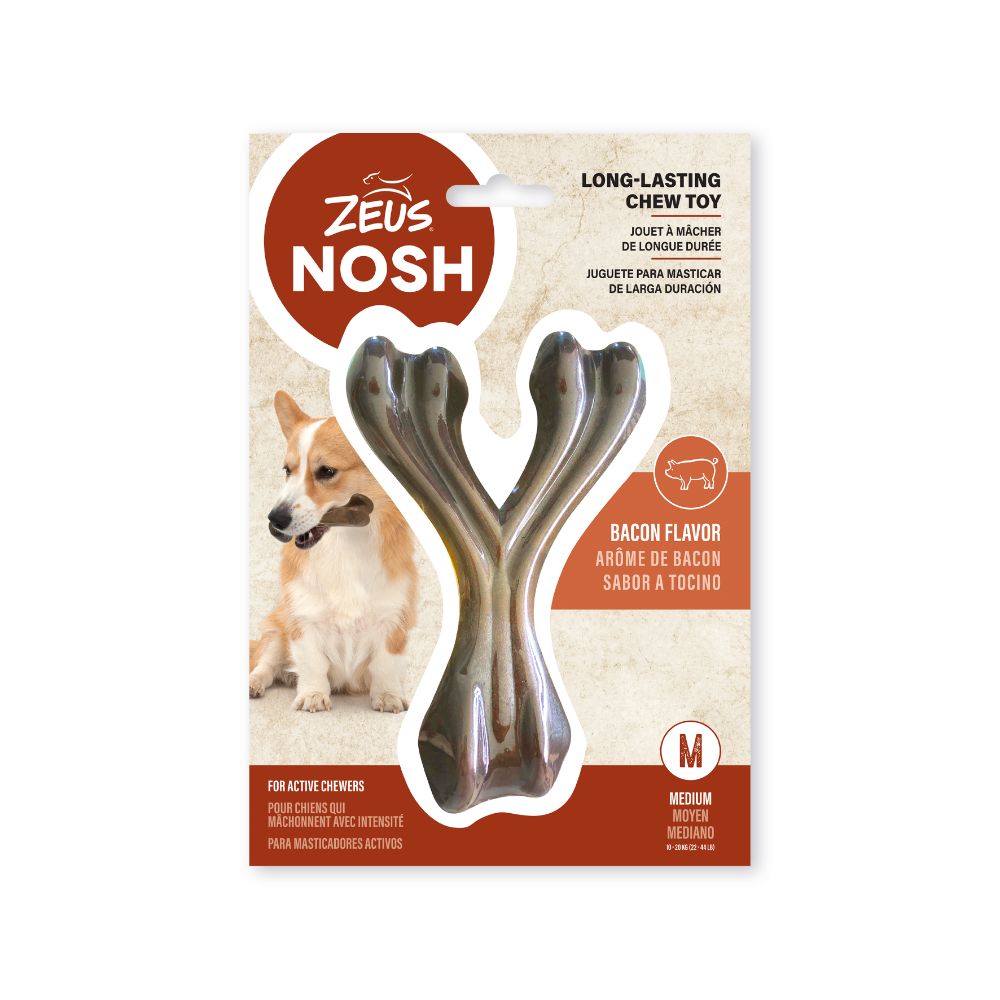 Hueso en forma de Y mordedor con aroma Zeus Nosh Strong