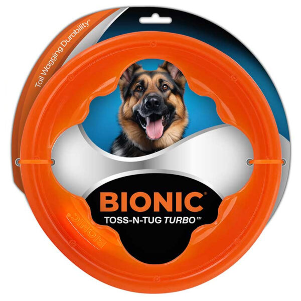 Juguete ultra resistente para perros BIONIC Toss-N-Tug Turbo