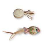 Catit Pez tejido de paja y pelota felpa