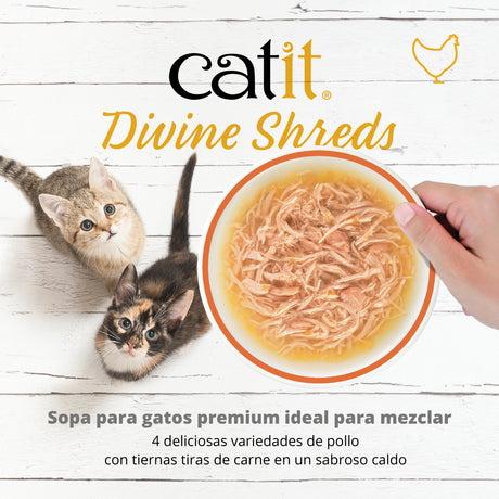 Sopa para Gatos Catit Divine Shreds - Multipack 12 unidades