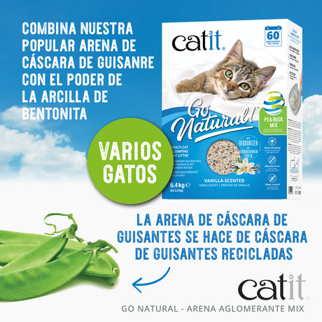 Arena Aglomerante Mix para Muchos Gatos Go Natural